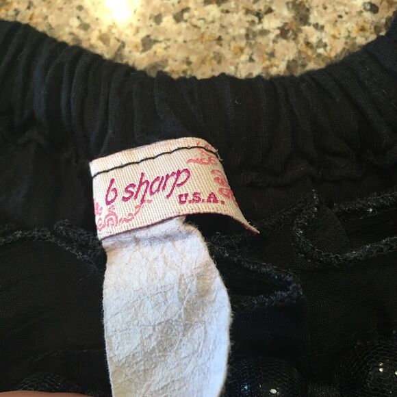 B Sharp USA Sz Small Black Loose Tank Top Blouse Ruffle Beaded Halter Neck - Picture 7 of 12